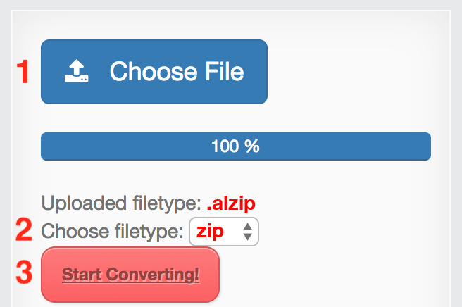 How to convert ALZIP files online to ZIP
